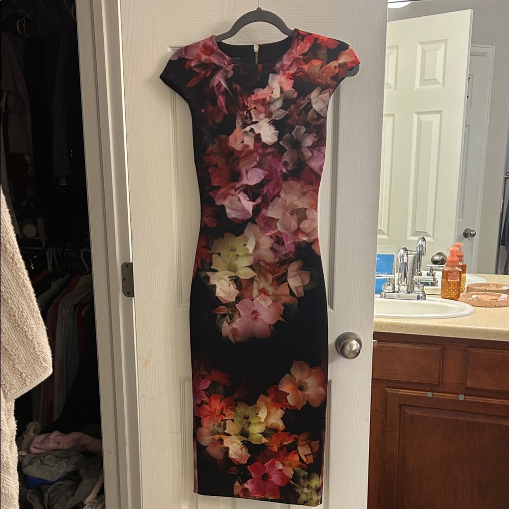 Ted Baker Multicolor Floral Midi Dress